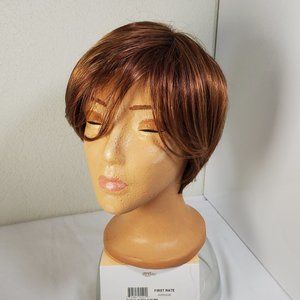 SOLD - Handtied Mono Crown Pixie Wig Red NWT